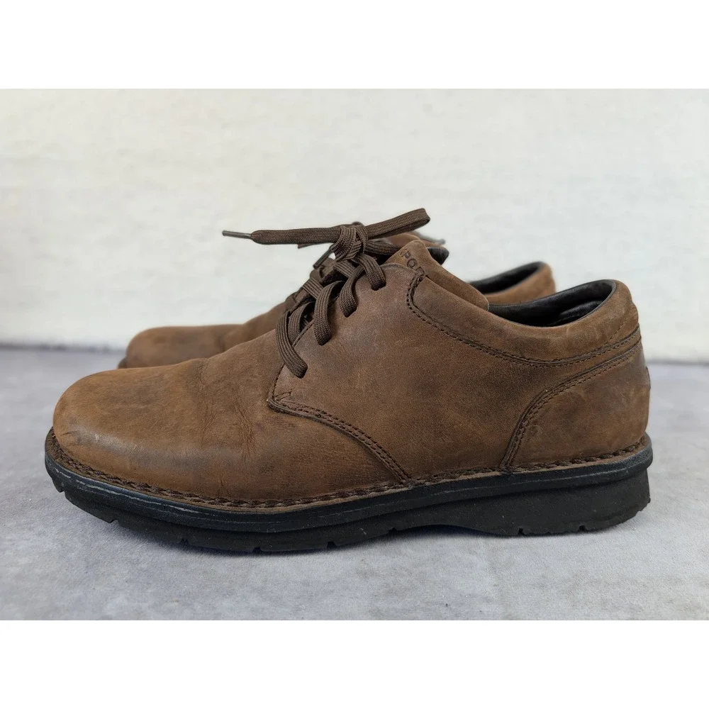 Rockport Mens Rebound Brown Leather Lace Up Oxford Shoes APM30205 Size 10M